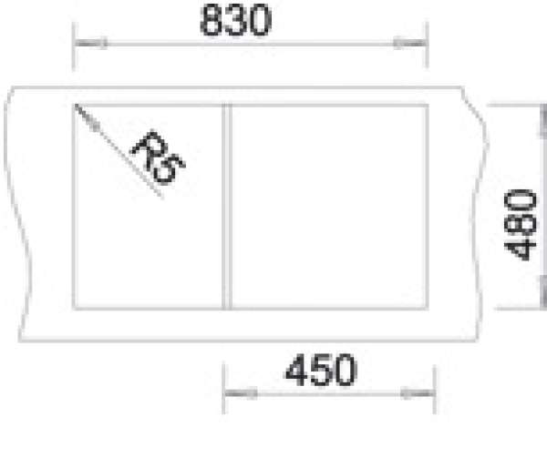 BLANCO 512253 AXON 45 S Keramik mit Ablauffernbedienung mit Zubehör Rechts Cobalt